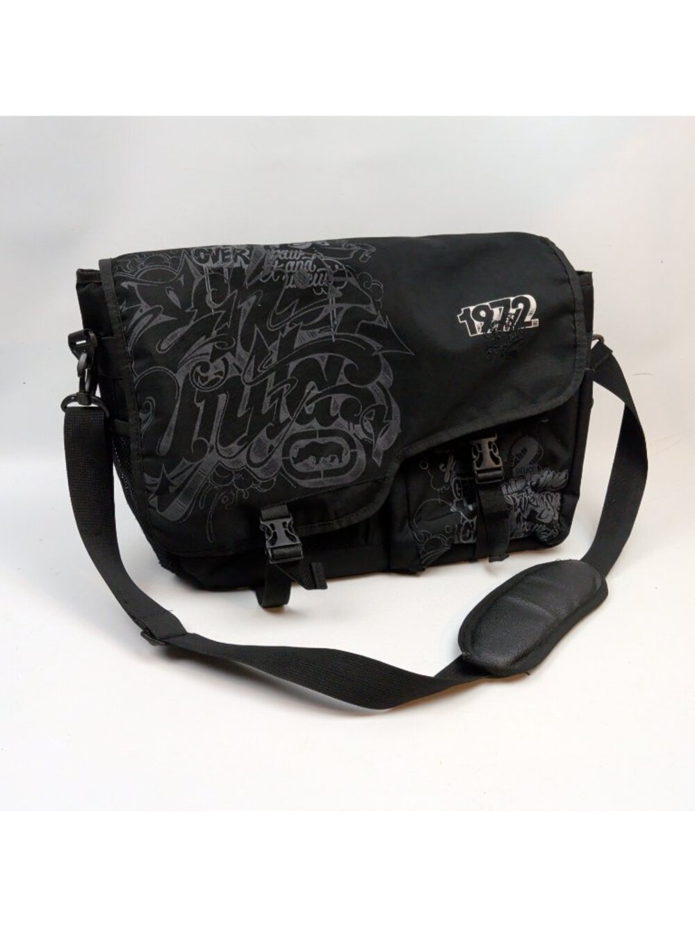 Y2K Ecko Unlimited Messenger Bag Gorpcore Tech Graffiti AOP Grunge Goth Alt